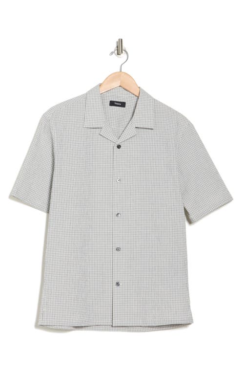 Theory Dazy Short Sleeve Button-up Camp Shirt In Gray