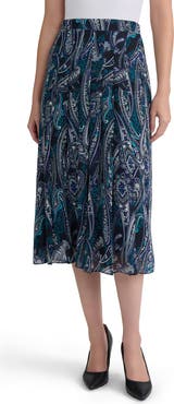 KASPER Print Midi Skirt