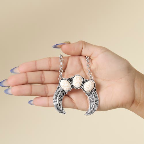 Jessica Simpson Ox Silver Western Necklace In Metallic