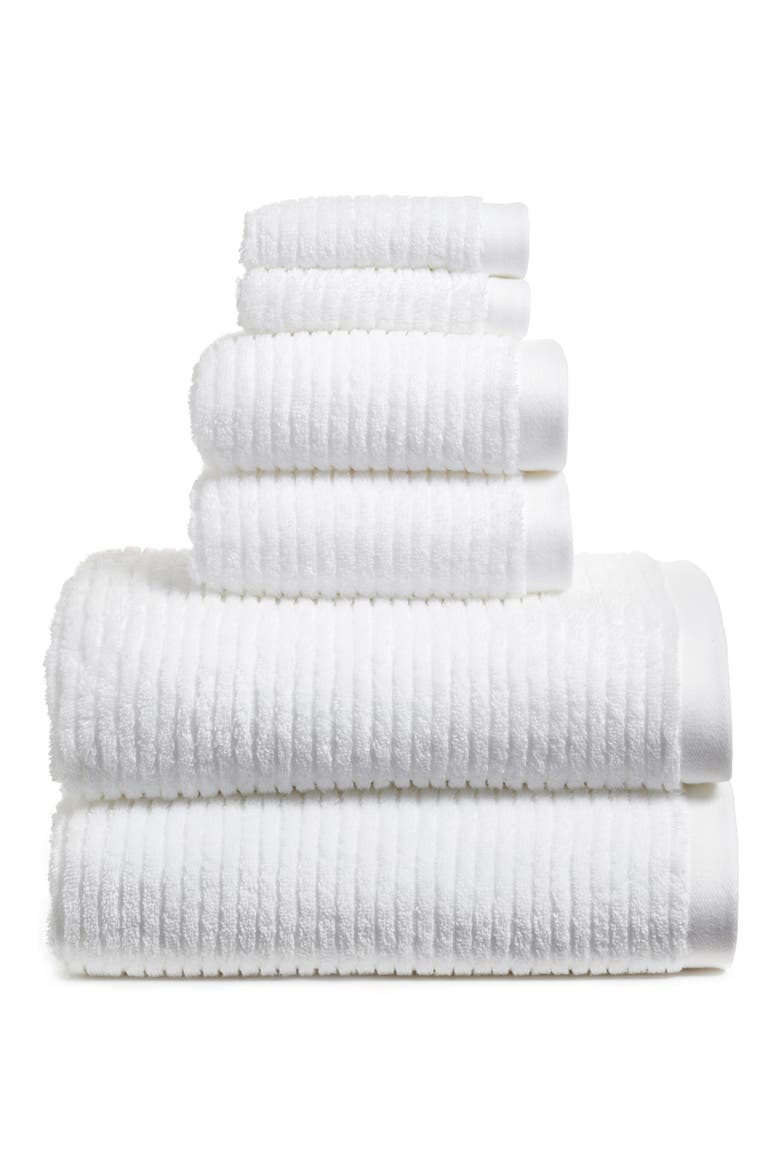 6-Piece Hydro Organic Cotton Blend Bath Towel, Hand Towel & Washcloth Set, Main, color, WHITE
