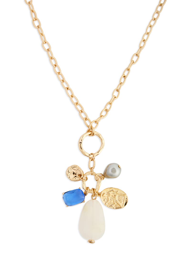 Charm Pendant Necklace, Main, color, GOLD MULTI