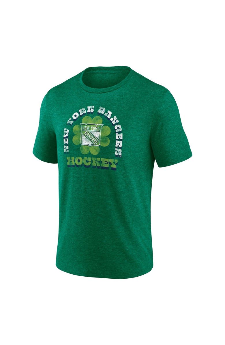 FANATICS Men's Fanatics Branded Heather Green New York Rangers St. Patrick's Day Celtic Arch Tri-Blend T-Shirt, Alternate, color, 