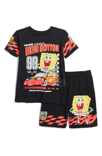 FREEZE FREEZE KIDS' SPONGEBOB RACER T-SHIRT & SHORTS SET