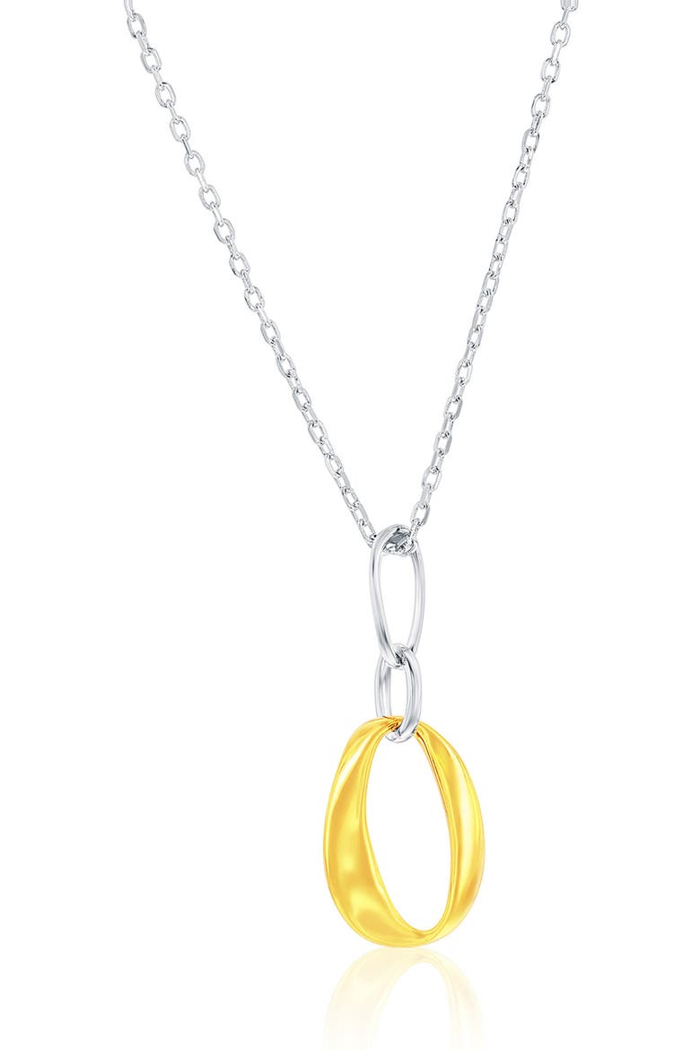 Two-Tone Oval Link Pendant Necklace, Main, color, GOLD/ SILVER