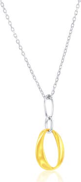 SIMONA Two-Tone Oval Link Pendant Necklace