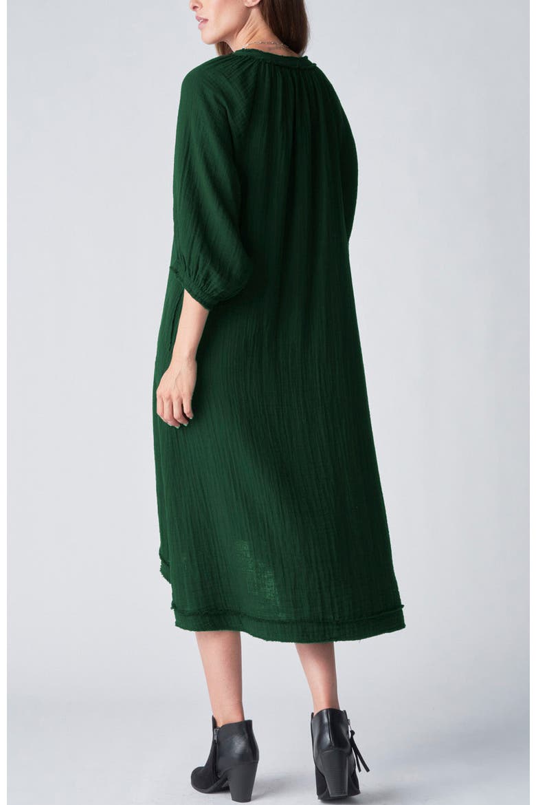 Gauze Dress with Pockets, Alternate, color, Forest