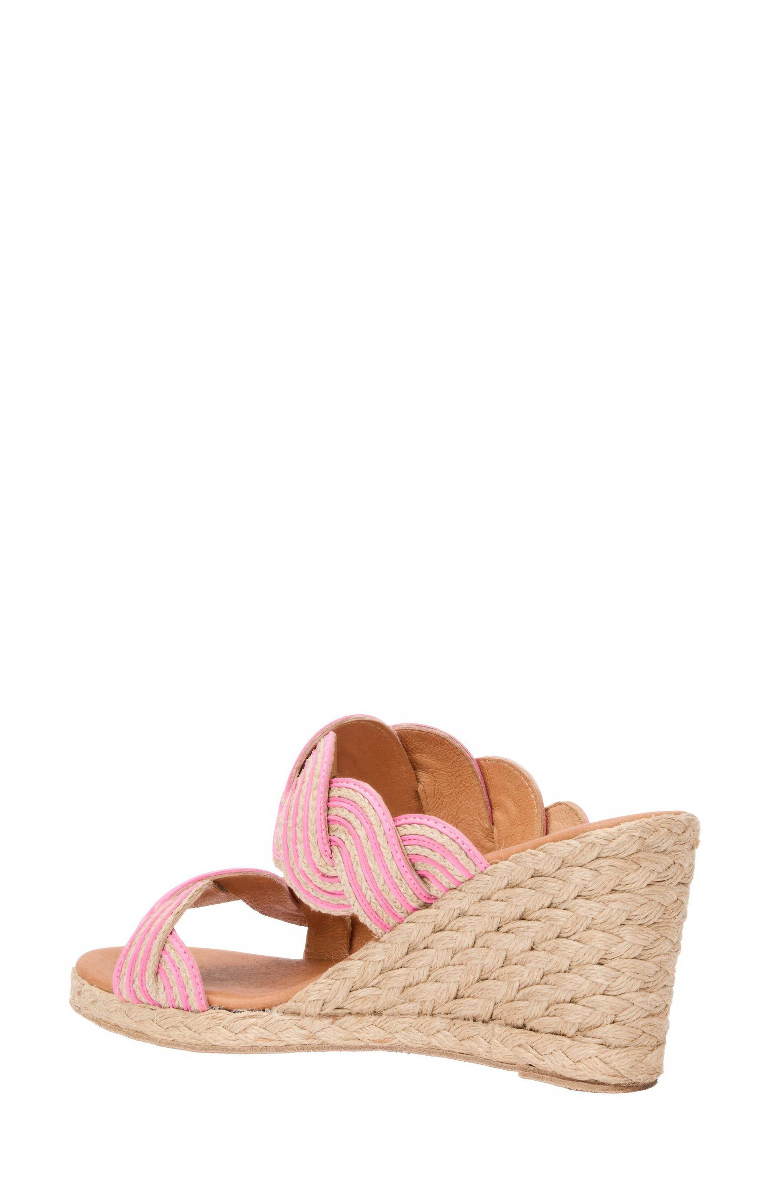 Nolita Twist Wedge Slide Sandal, Alternate, color, NATURAL/ PINK