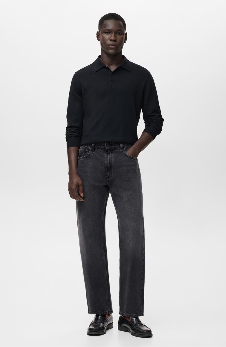 MANGO Moby Straight Fit Cotton Jeans, Alternate, color, Open Grey