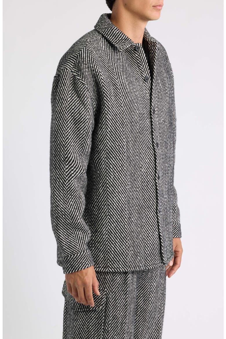 Herringbone Over Shirt, Alternate, color, BLACK
