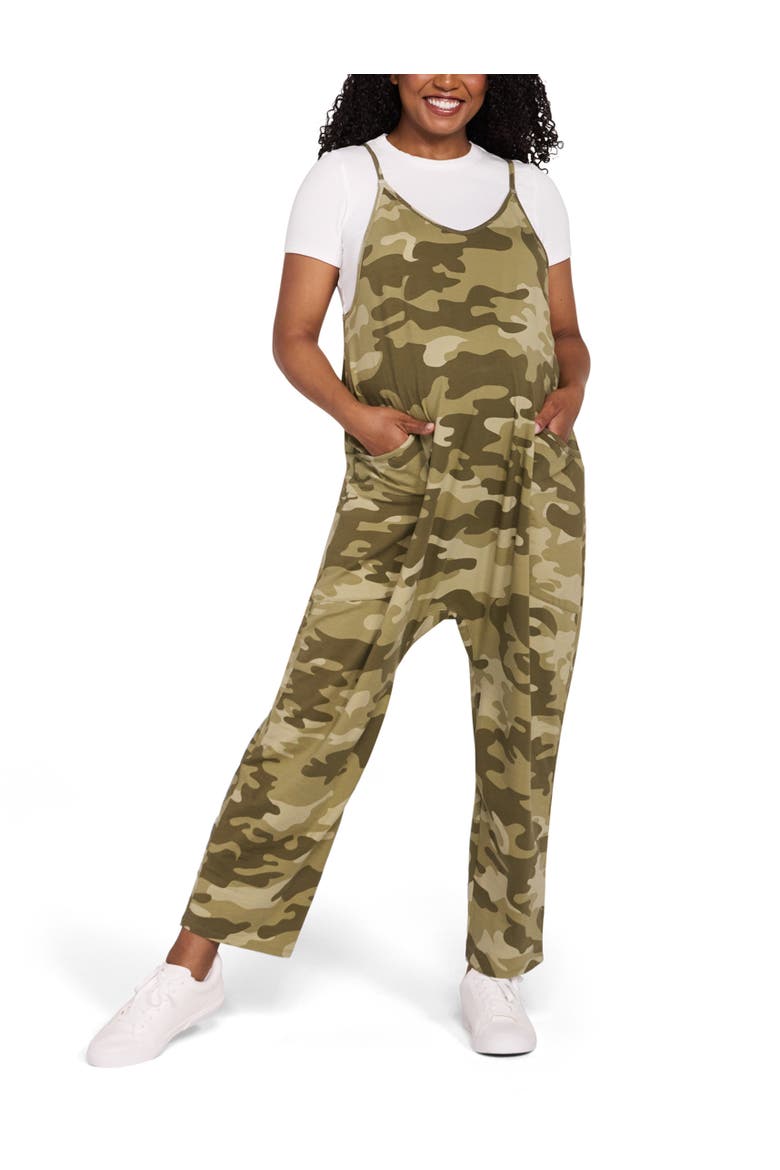Sleeveless Relaxed Fit Maternity Jumpsuit, Alternate, color, Camo