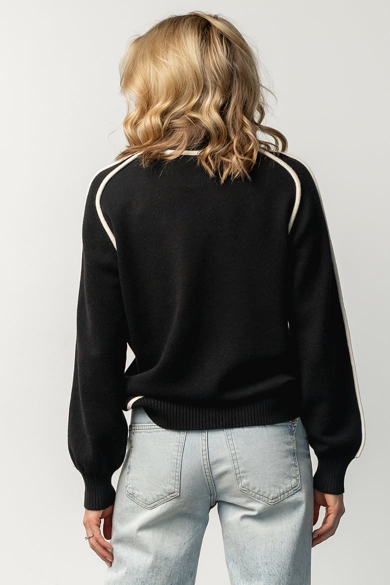 Harrington Sweater, Alternate, color, Black + Cream