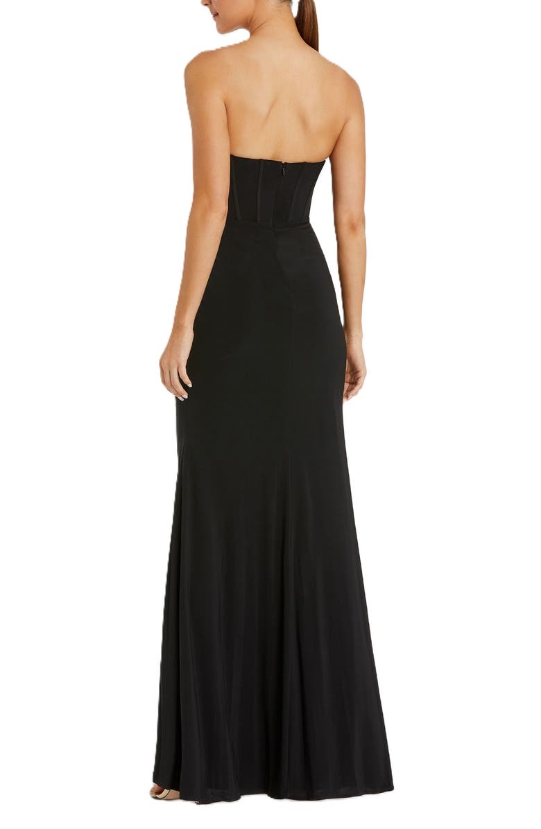 Mac Duggal Strapless Sweetheart Jersey Gown With Waist Detail, Alternate, color, Black