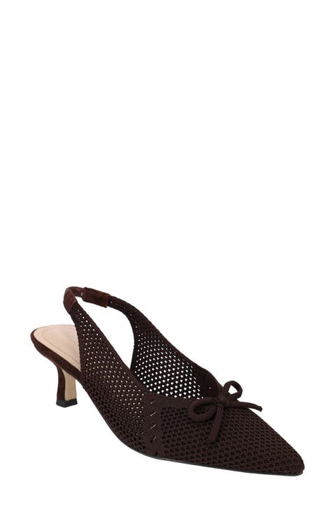Beliz Slingback Pointed Toe Kitten Heel Pump