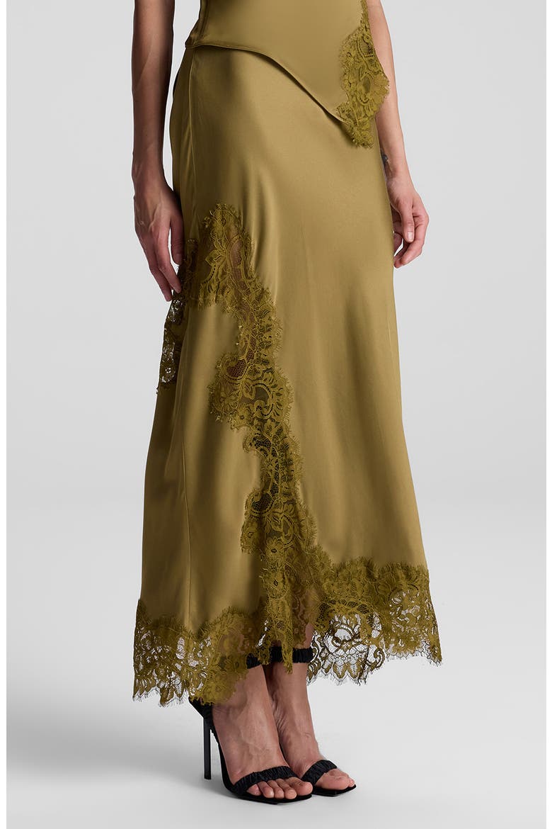 Olivia Asymmetric Satin Skirt, Alternate, color, PYRITE