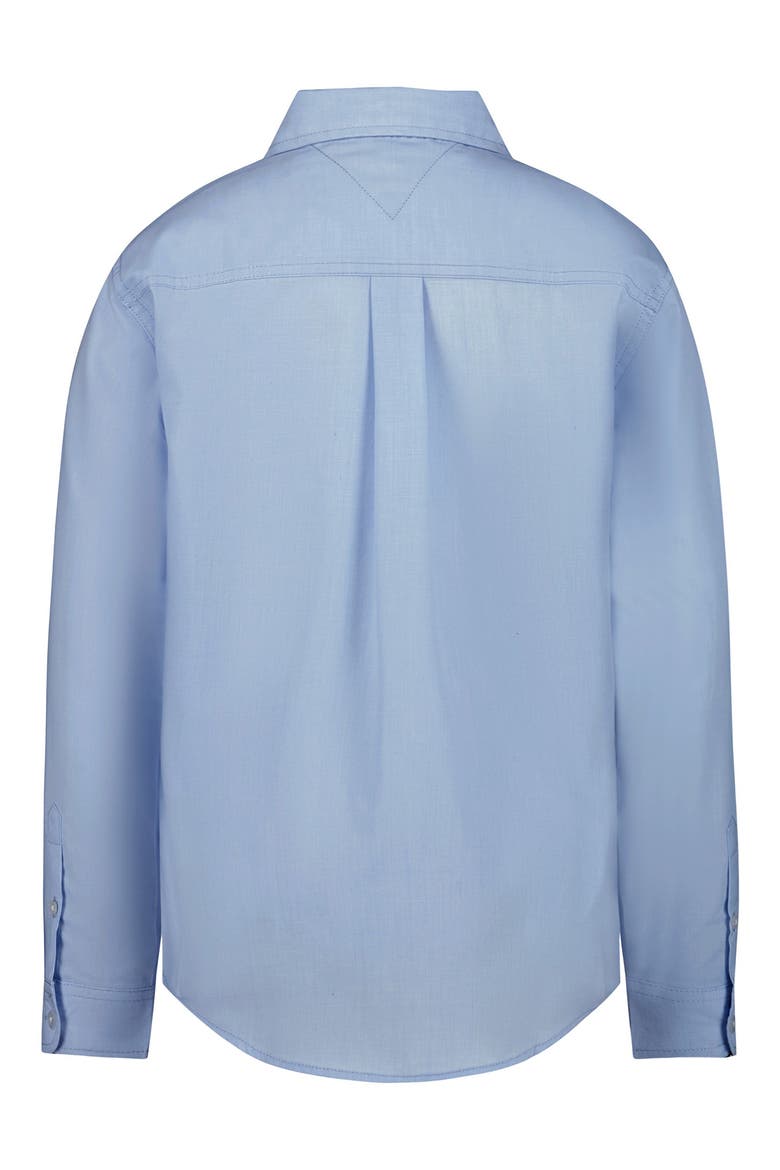 Kids' End-on-End Striped Long Sleeve Button-Down Shirt, Alternate, color, VESSEL BLUE