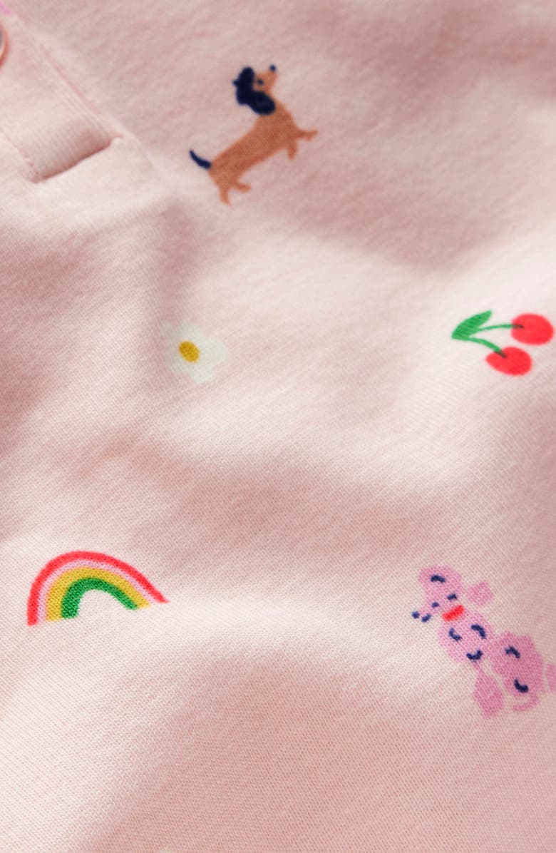 Mini Boden Kids' Parisienne Print Fitted Two-Piece Cotton Henley Pajamas, Alternate, color, Chalk Pink Parisien