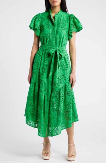 Isabella Cotton Eyelet Maxi Shirtdress