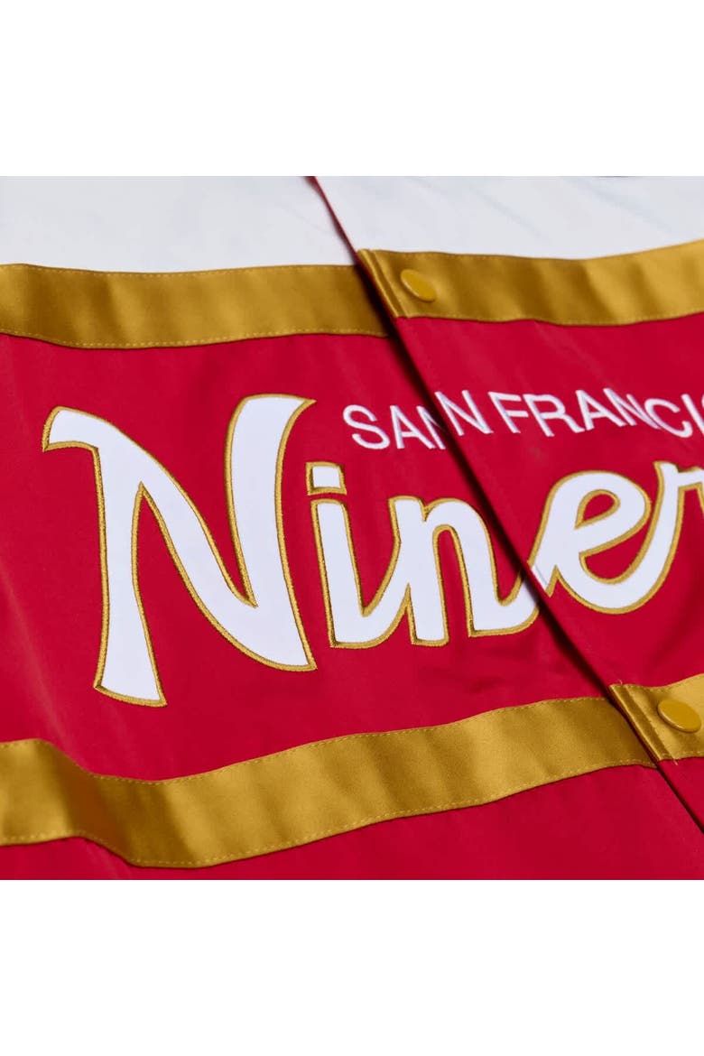 Men's Mitchell & Ness  Scarlet San Francisco 49ers Head Coach Lightweight Full-Snap Satin Jacket, Alternate, color, Scarlet