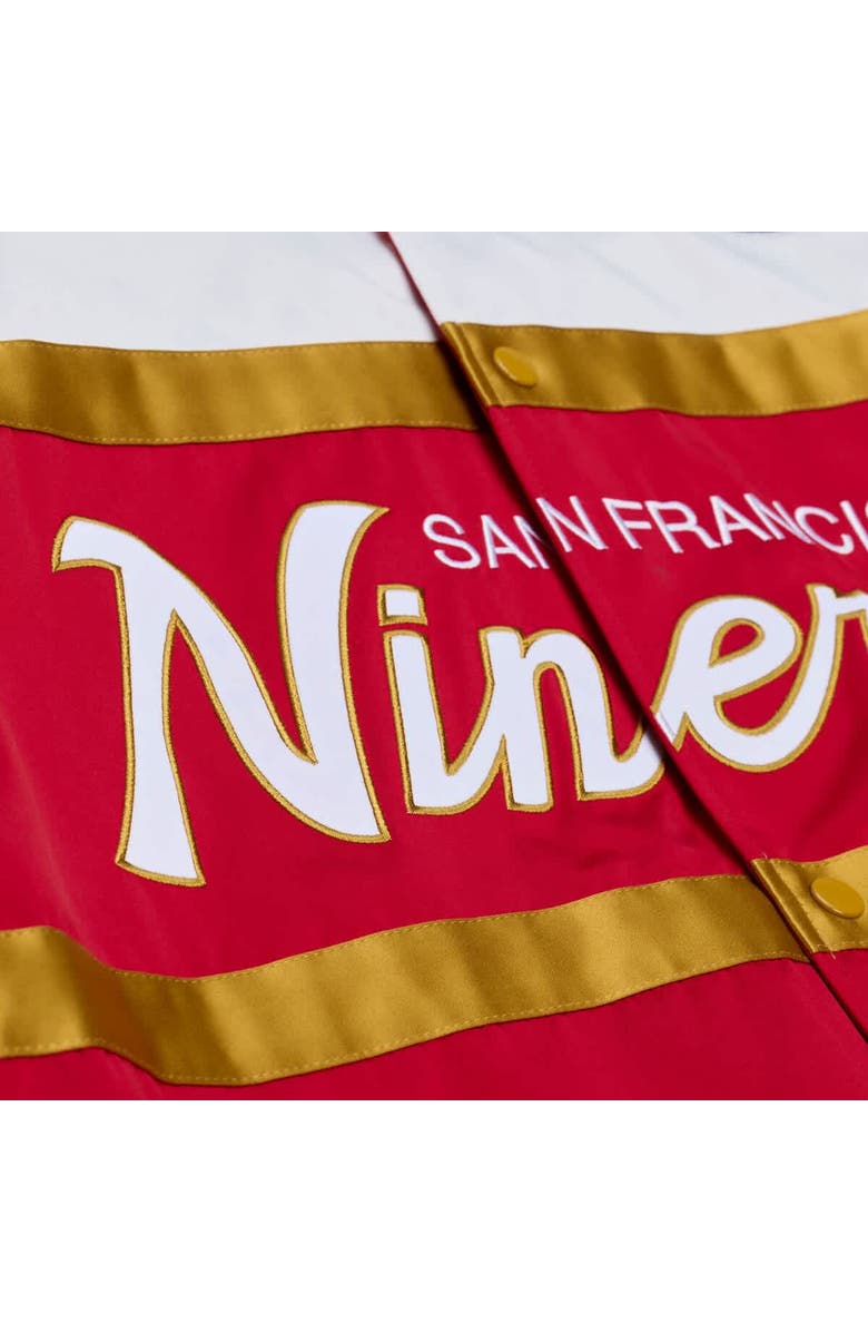 Mitchell & Ness Men's Mitchell & Ness  Scarlet San Francisco 49ers Head Coach Lightweight Full-Snap Satin Jacket, Alternate, color, Scarlet
