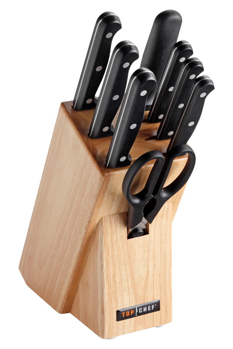 Classic 9-Piece Knife Block Set, Main, color, BLACK
