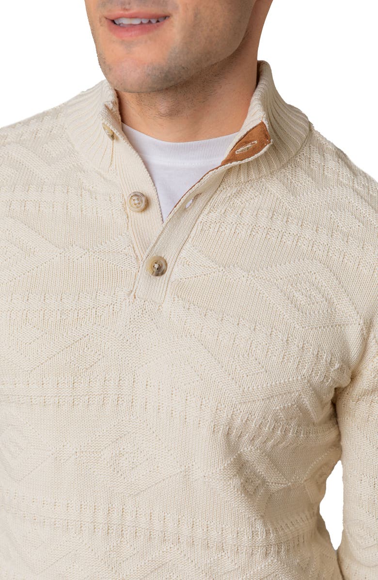 Hope & Henry Organic Mock Neck Cable Sweater, Alternate, color, Ivory Geo Texture