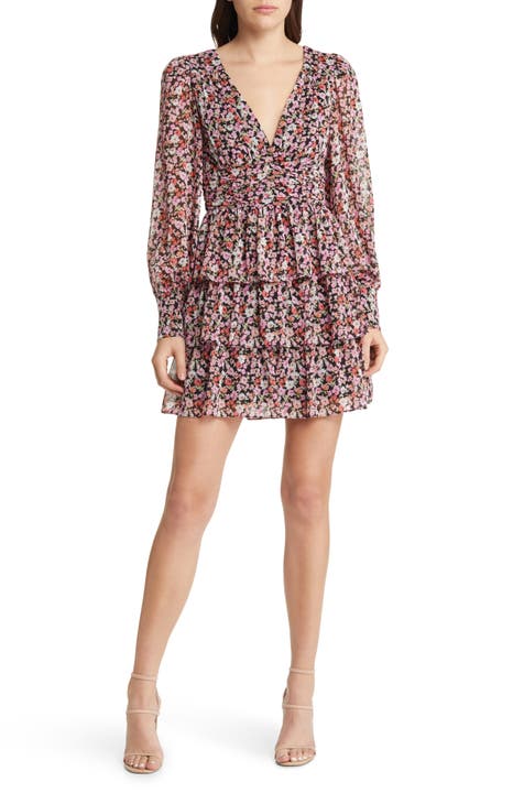 Charles henry floral wrap dress online