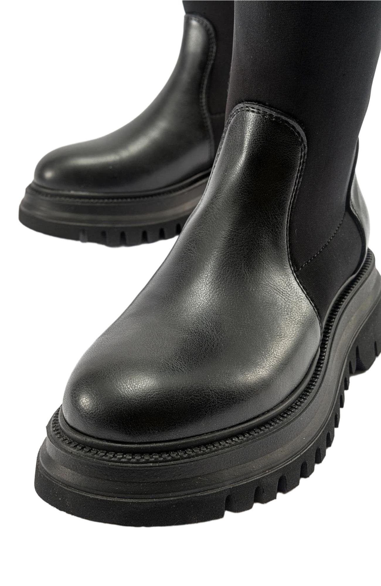 Prologue Shoes Alias Zip Boot, Alternate, color, Black Faux Leather