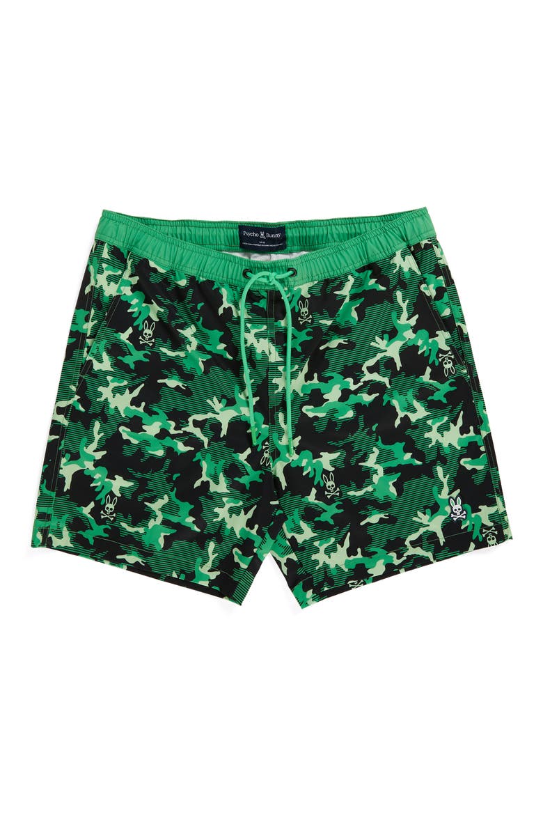 Rye Print Swim Trunks, Alternate, color, BLACK