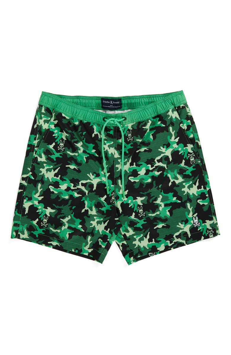 Psycho Bunny Rye Print Swim Trunks, Alternate, color, 