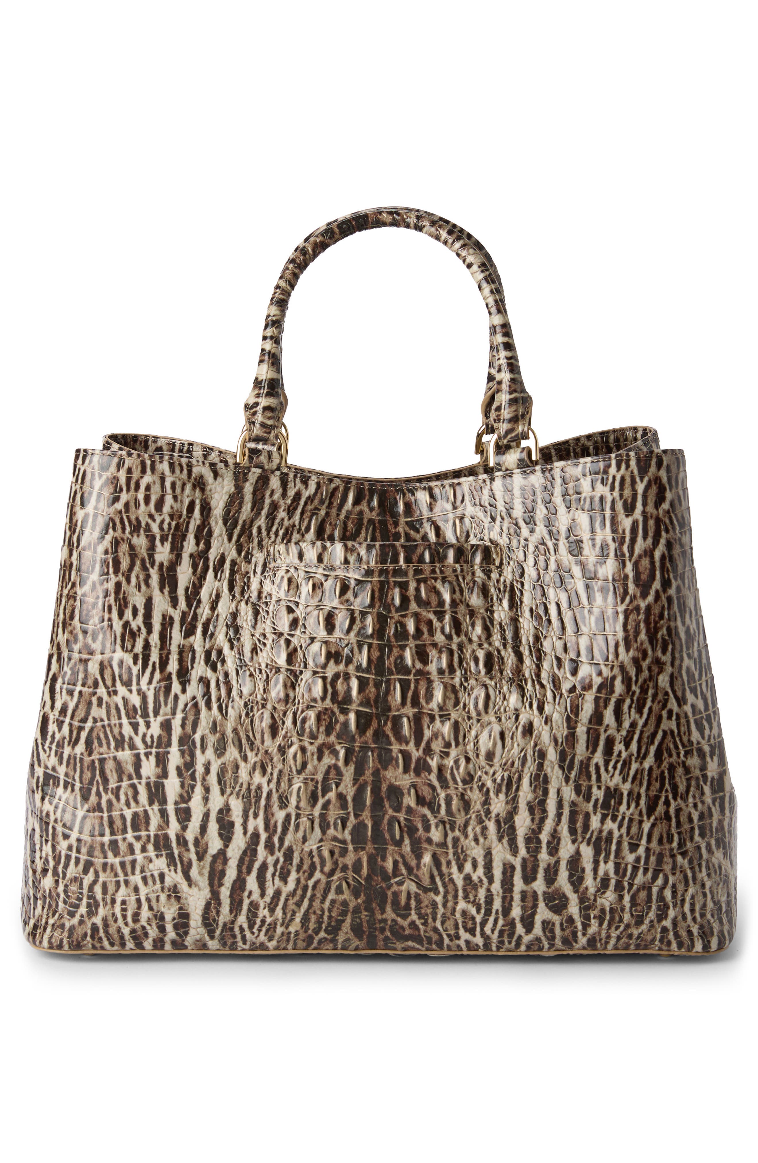 Denise Croc Embossed Leather Tote, Alternate, color, OCELOT