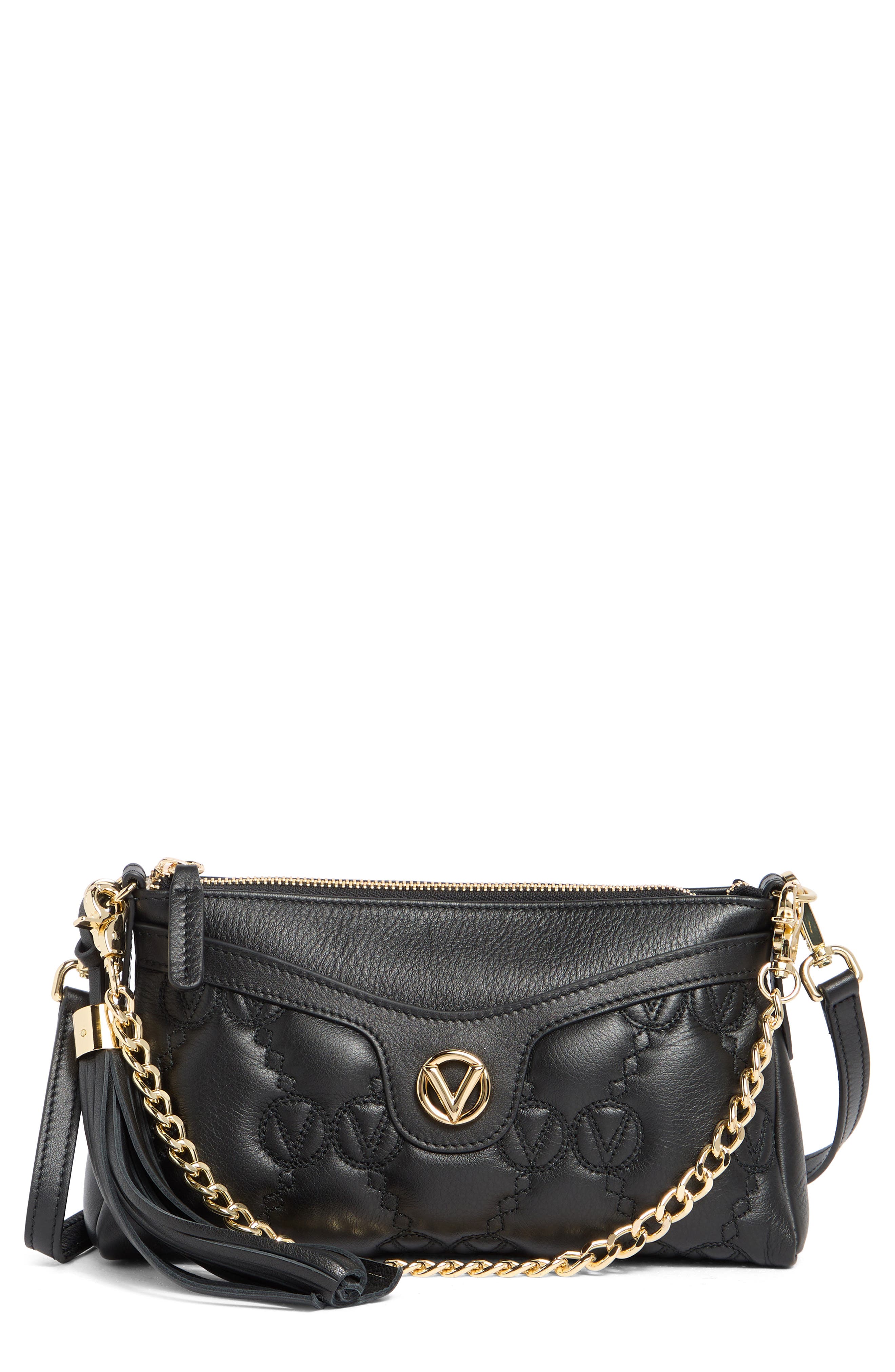 VALENTINO BY MARIO VALENTINO Anaias Monogram Leather Shoulder Bag, Main, color, 