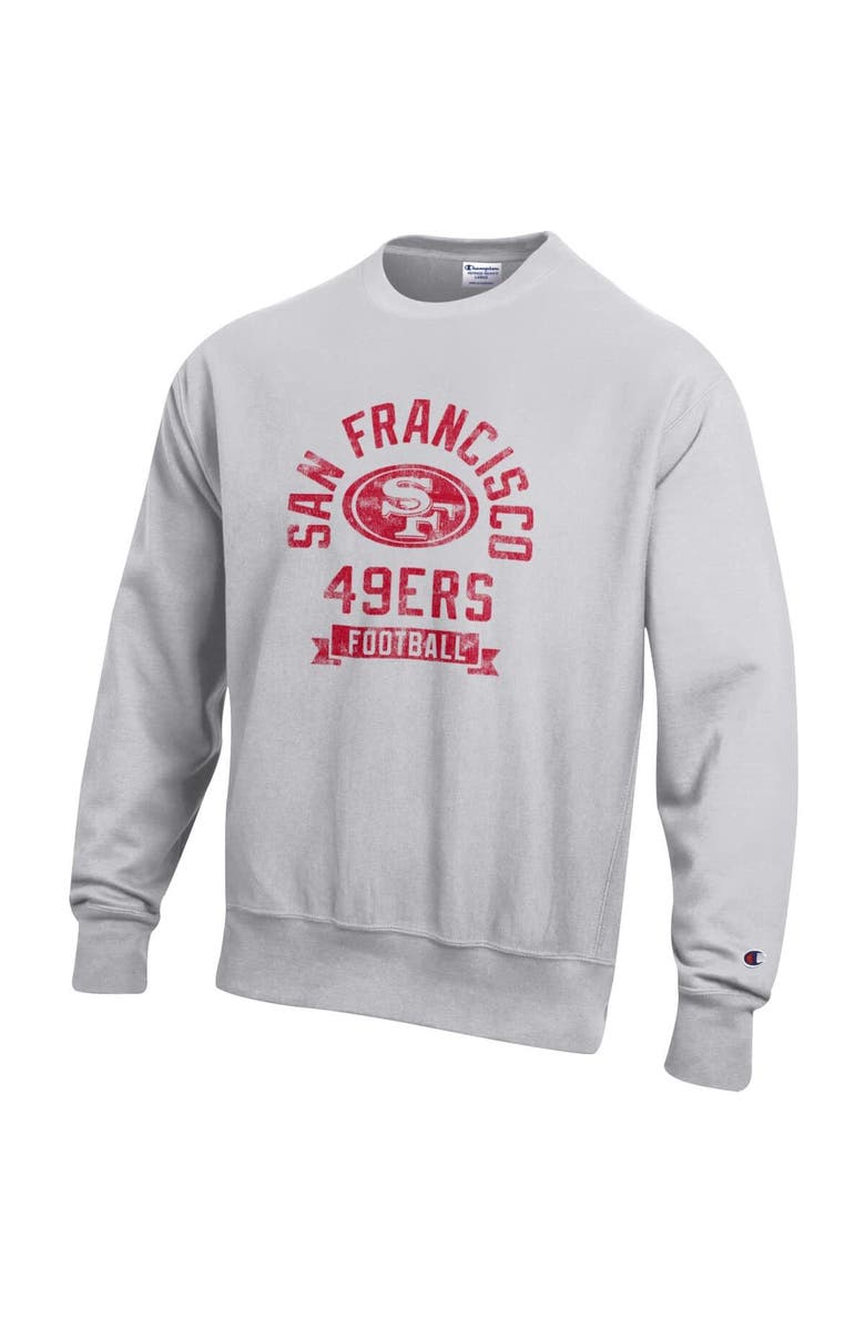 Champion Men's Champion  Heather Gray San Francisco 49ers Reverse Weave Fleece Pullover Sweatshirt, Alternate, color, Heather Gray
