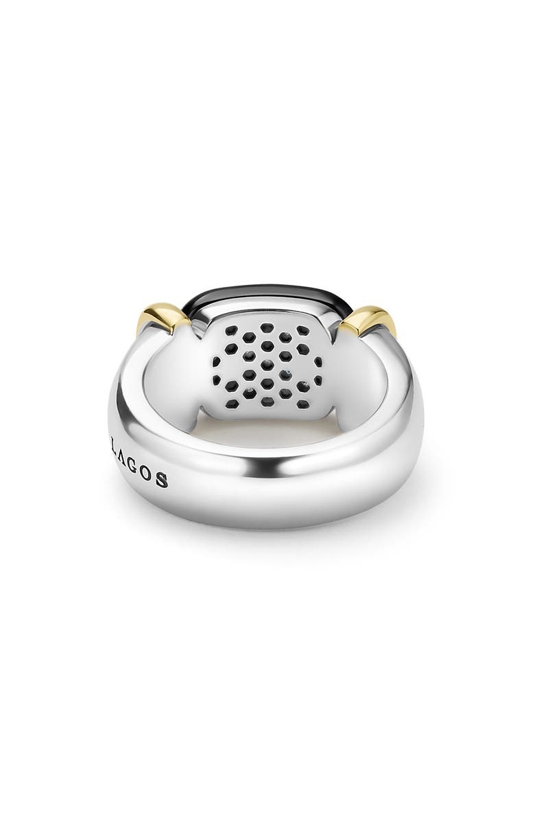 LAGOS Two-Tone Black Ceramic Diamond Ring, Alternate, color, Two Tone