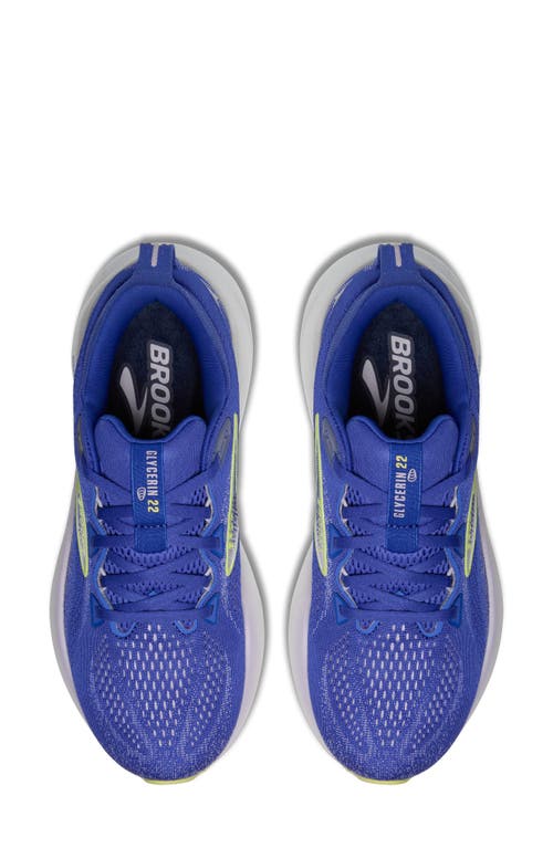 Brooks Glycerin Gts 22 Running Shoe In Amparo Blue/hyper Iris/yellow