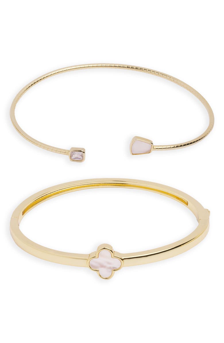 ARGENTO VIVO Mother-of-Pearl Set of 2 Bracelets, Main, color, Gold