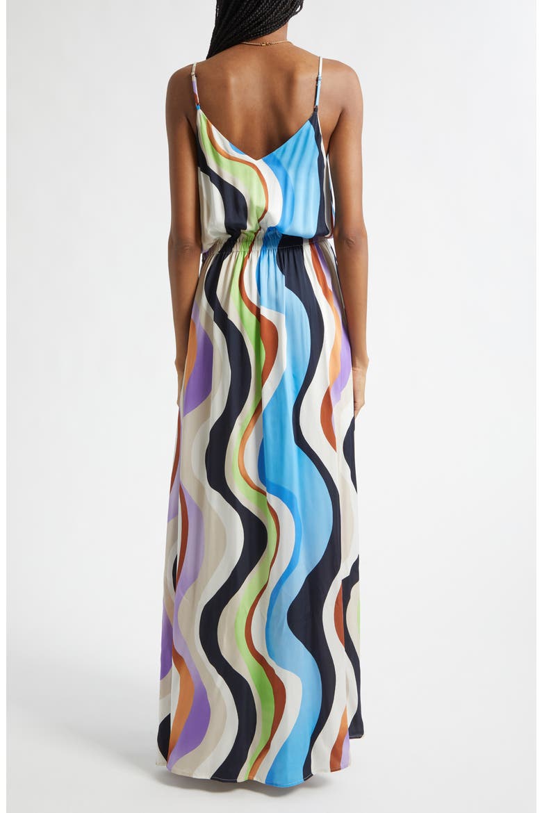 Clarissa Wave Print Maxi Dress, Alternate, color, MULTI WAVE