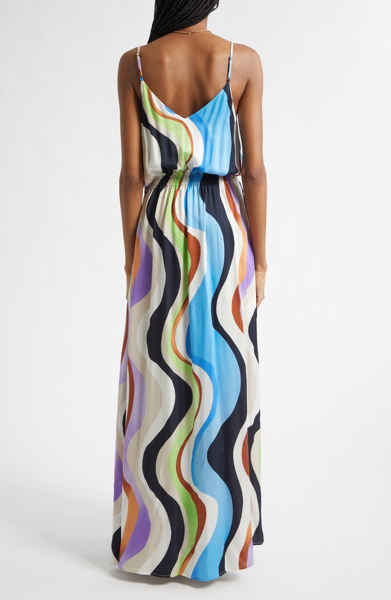 Ramy Brook Clarissa Wave Print Maxi Dress, Alternate, color, Multi Wave