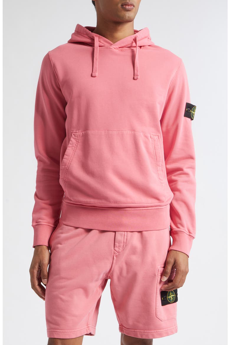 Logo Patch Cotton Hoodie, Main, color, V0089 GERANIUM