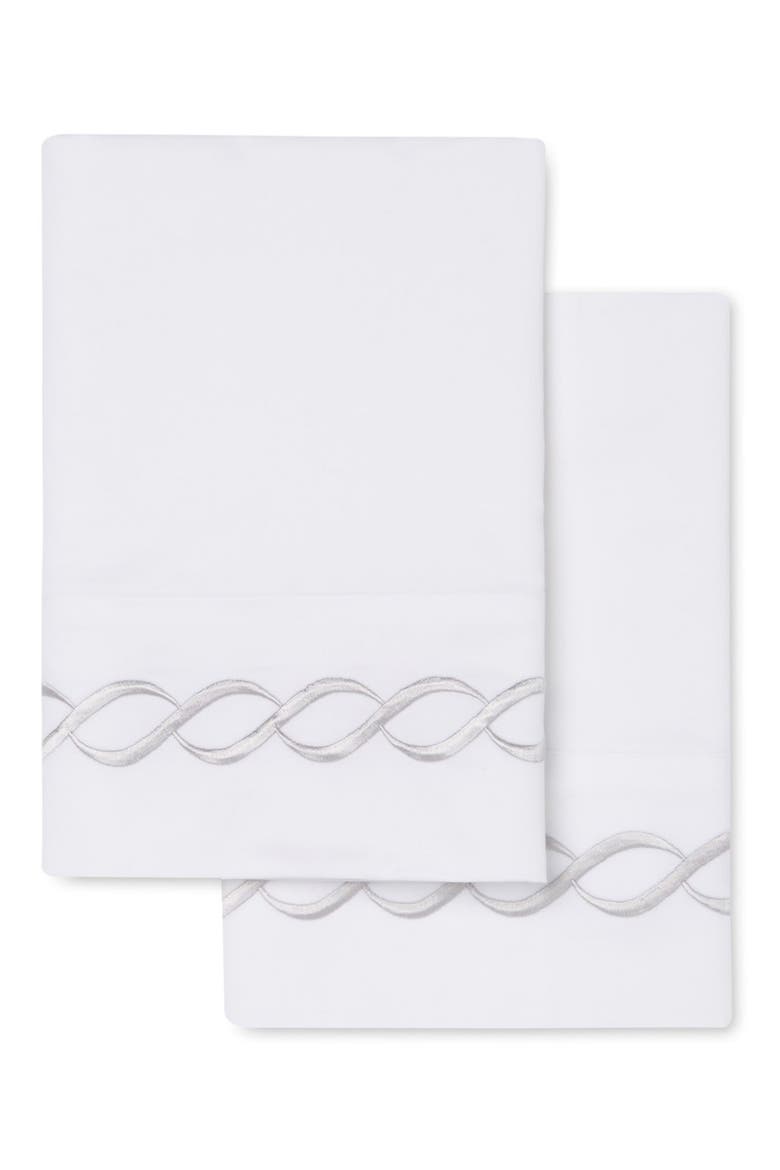 Rope Embroidered 600 Thread Count Cotton Sheet Set, Alternate, color, GREY