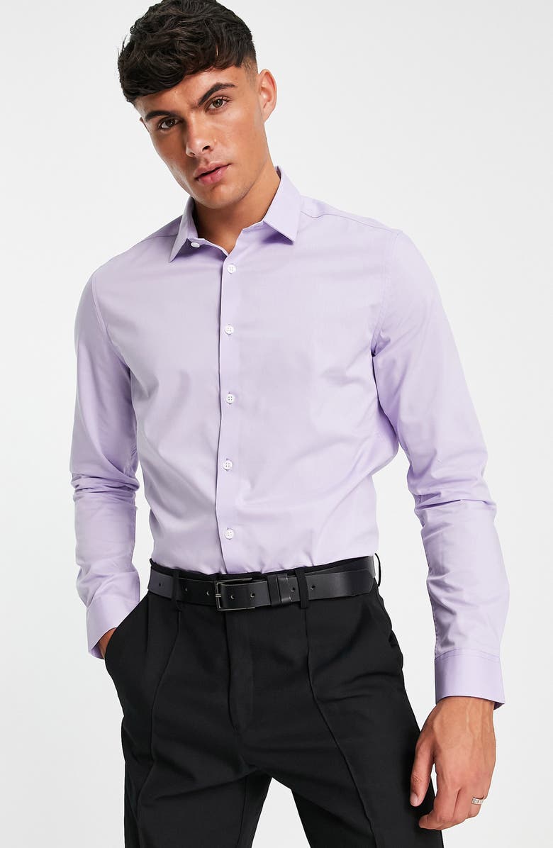 ASOS DESIGN Slim Fit Stretch Button-Up Shirt, Main, color, 