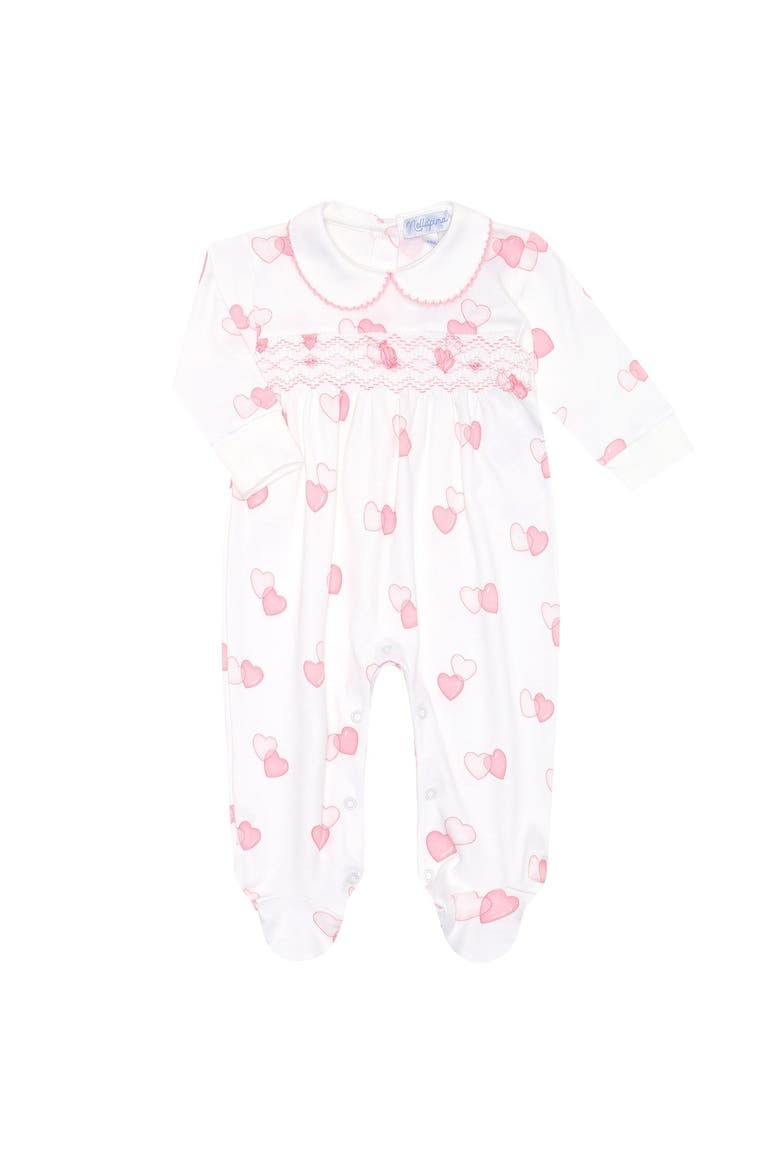 Sweetheart Smocked Footie - Baby, Alternate, color, Pink