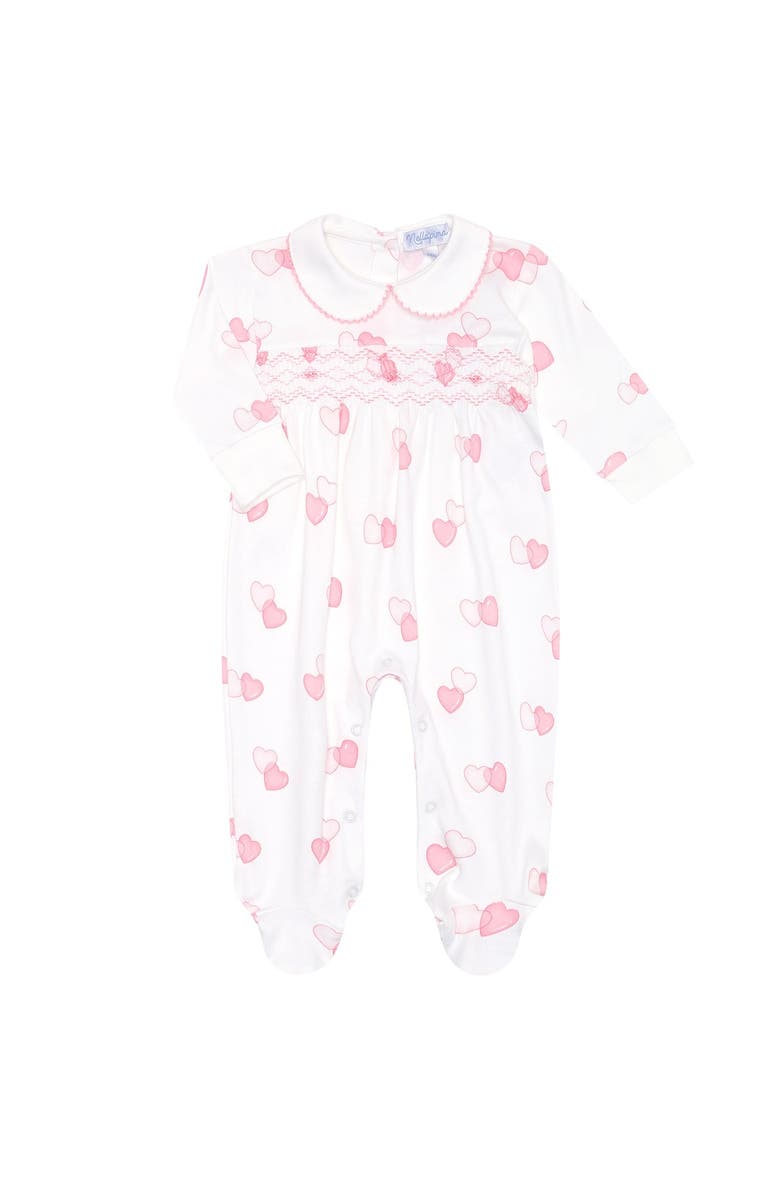 Nellapima Sweetheart Smocked Footie - Baby, Alternate, color, Pink