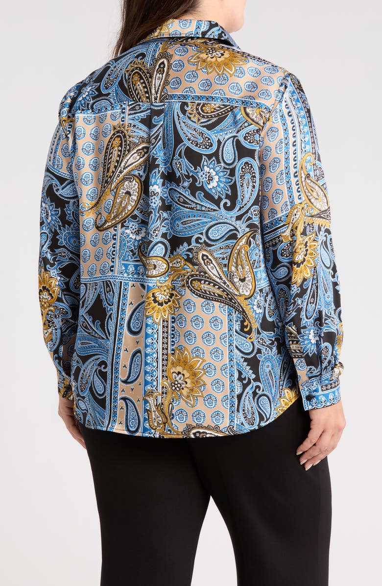Jones New York Mixed Paisley Button-Up Shirt, Alternate, color, Blue Lagoon Multi
