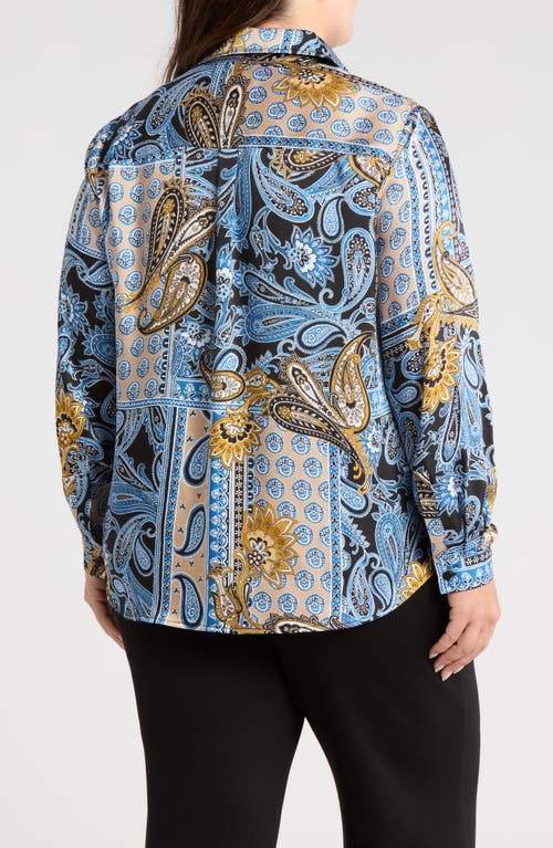 Jones New York Mixed Paisley Button-up Shirt In Multi