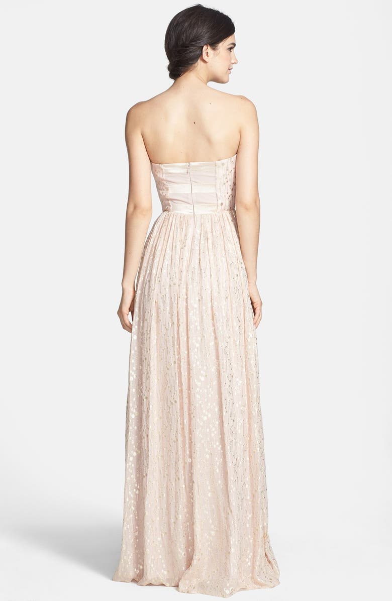 ERIN erin fetherston 'Coralie' Foiled Silk Chiffon Gown, Alternate, color, 