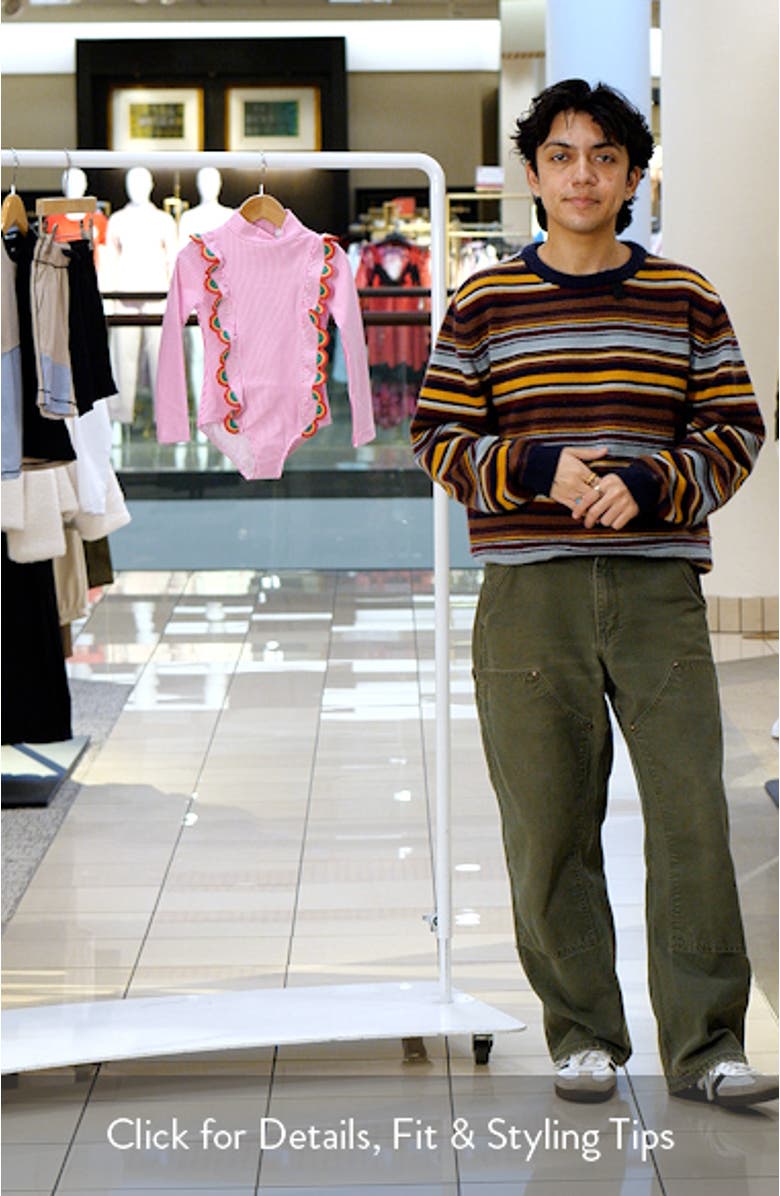 Kids' Frill Long Sleeve One-Piece Rashguard Swimsuit, sales video thumbnail