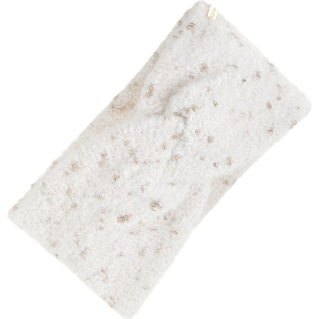 Calvin Klein Metallic Knit Headband In White