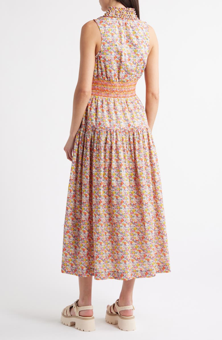 LOVE THE LABEL Eloise Floral Ruffle Detail Cotton Midi Dress, Alternate, color, 
