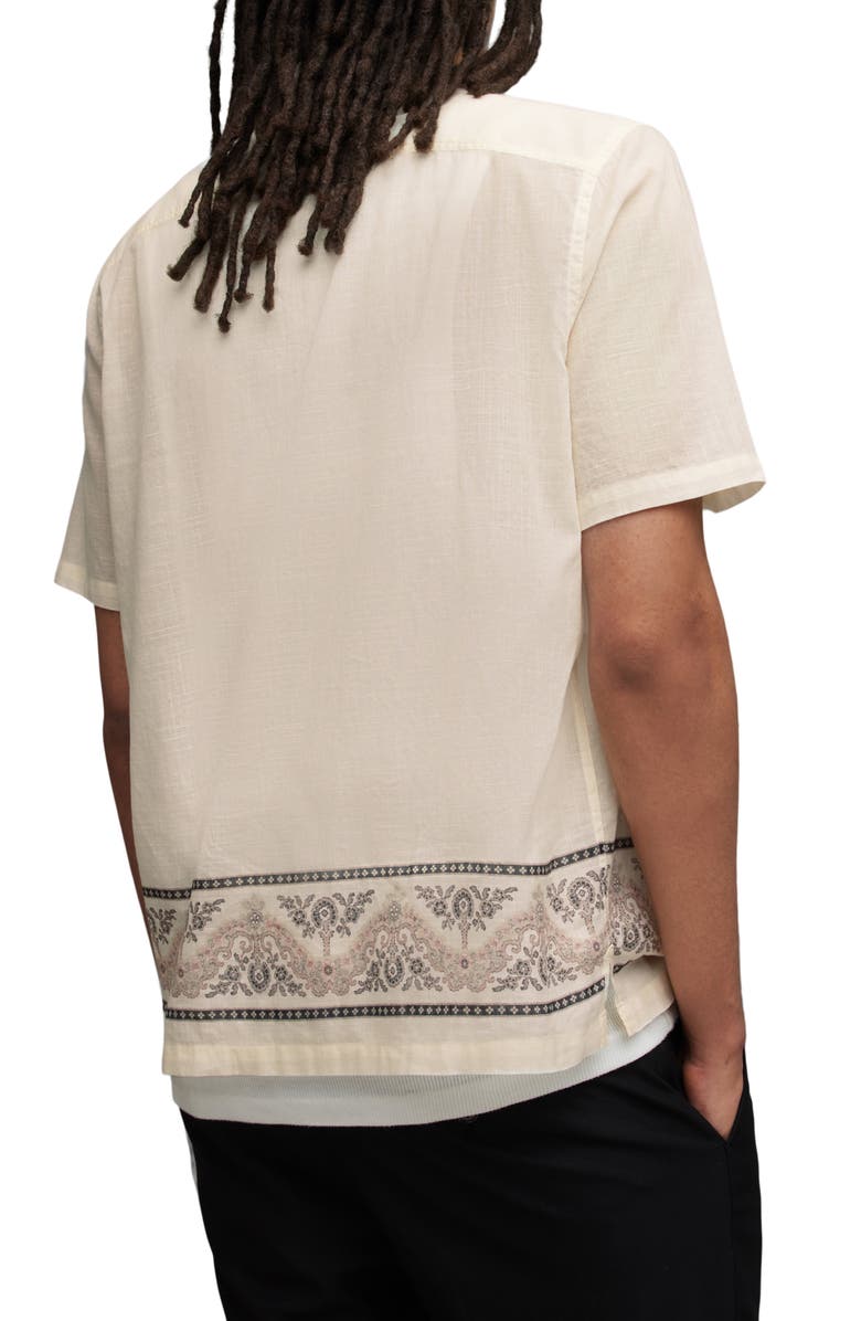 AllSaints Frontiere Border Print Camp Shirt, Alternate, color, 