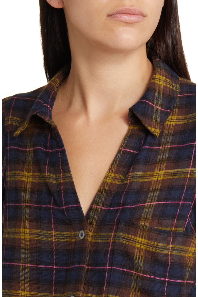 Lauren Plaid Button-Up Shirt, Alternate, color, NAVY HAZELNUT PINK